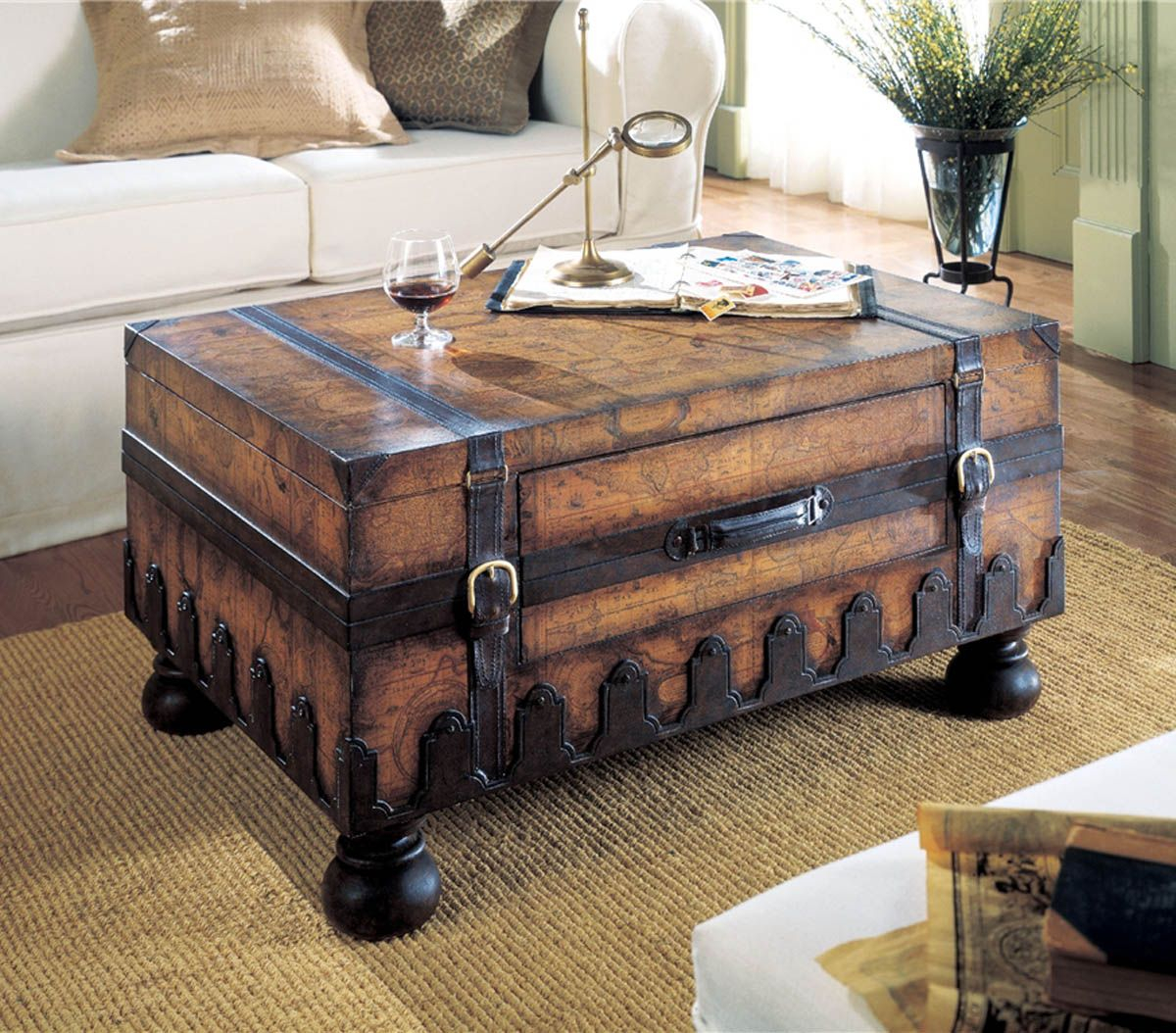 17 Old Trunks Turned Into Beautiful Vintage Table Sarah Trunk within size 1200 X 1054