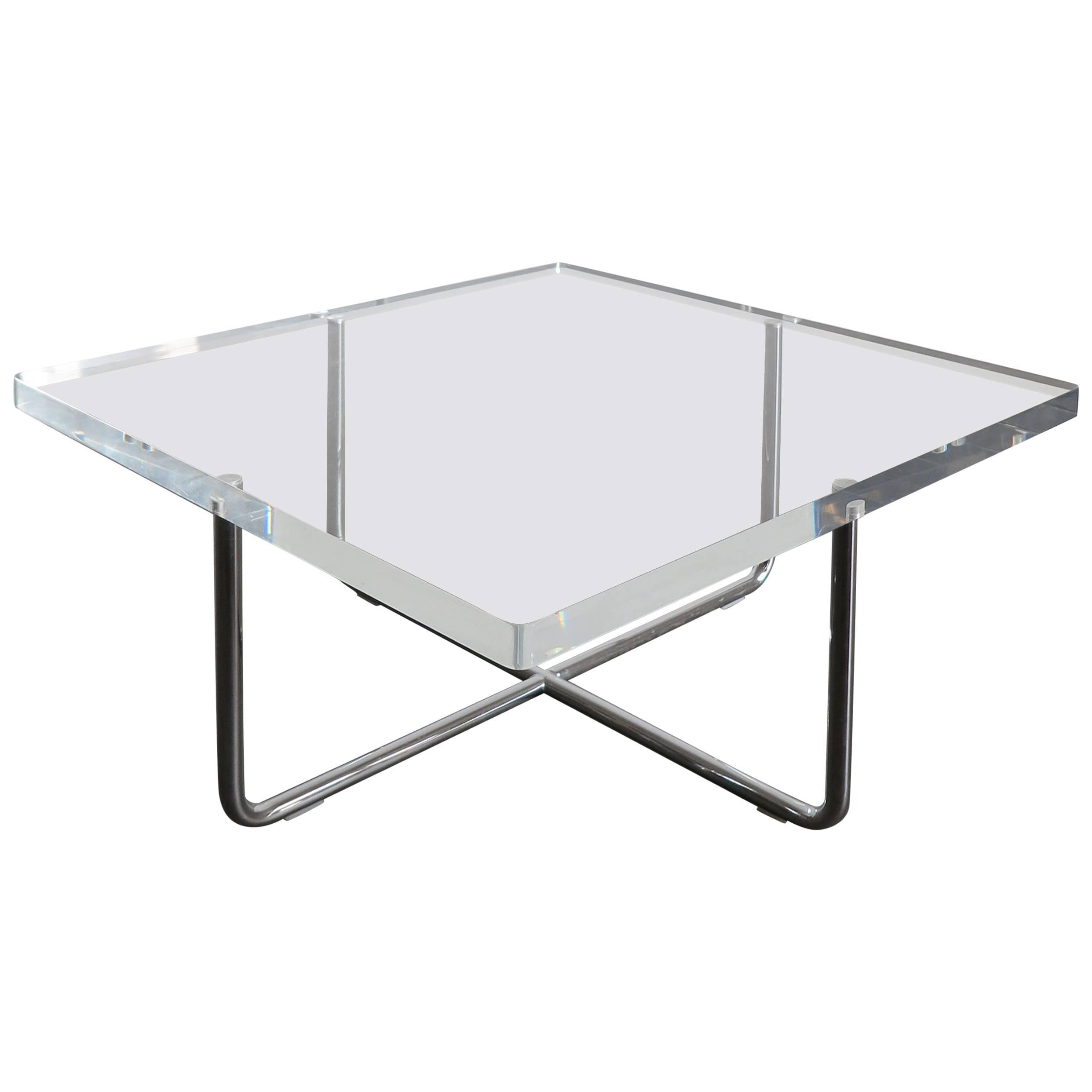 1990s Italian Square Plexiglass Modern Coffee Table Produced with regard to sizing 2483 X 2483