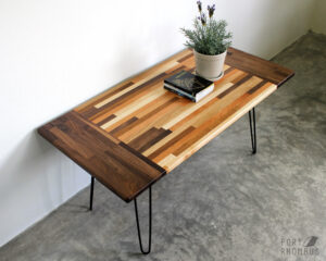 3 Panel Walnut Mixed Wood Coffee Table Modern Furniture Etsy with regard to sizing 2250 X 1800