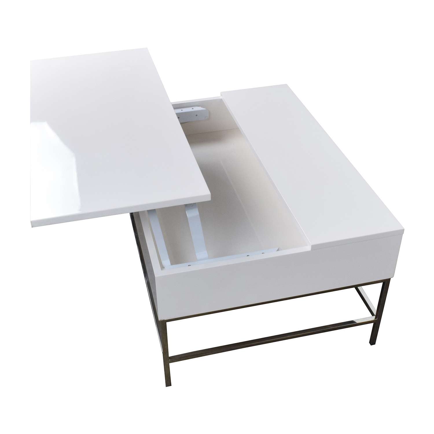 34 Off West Elm West Elm White Lacquer Wood Coffee Table Tables within dimensions 1500 X 1500