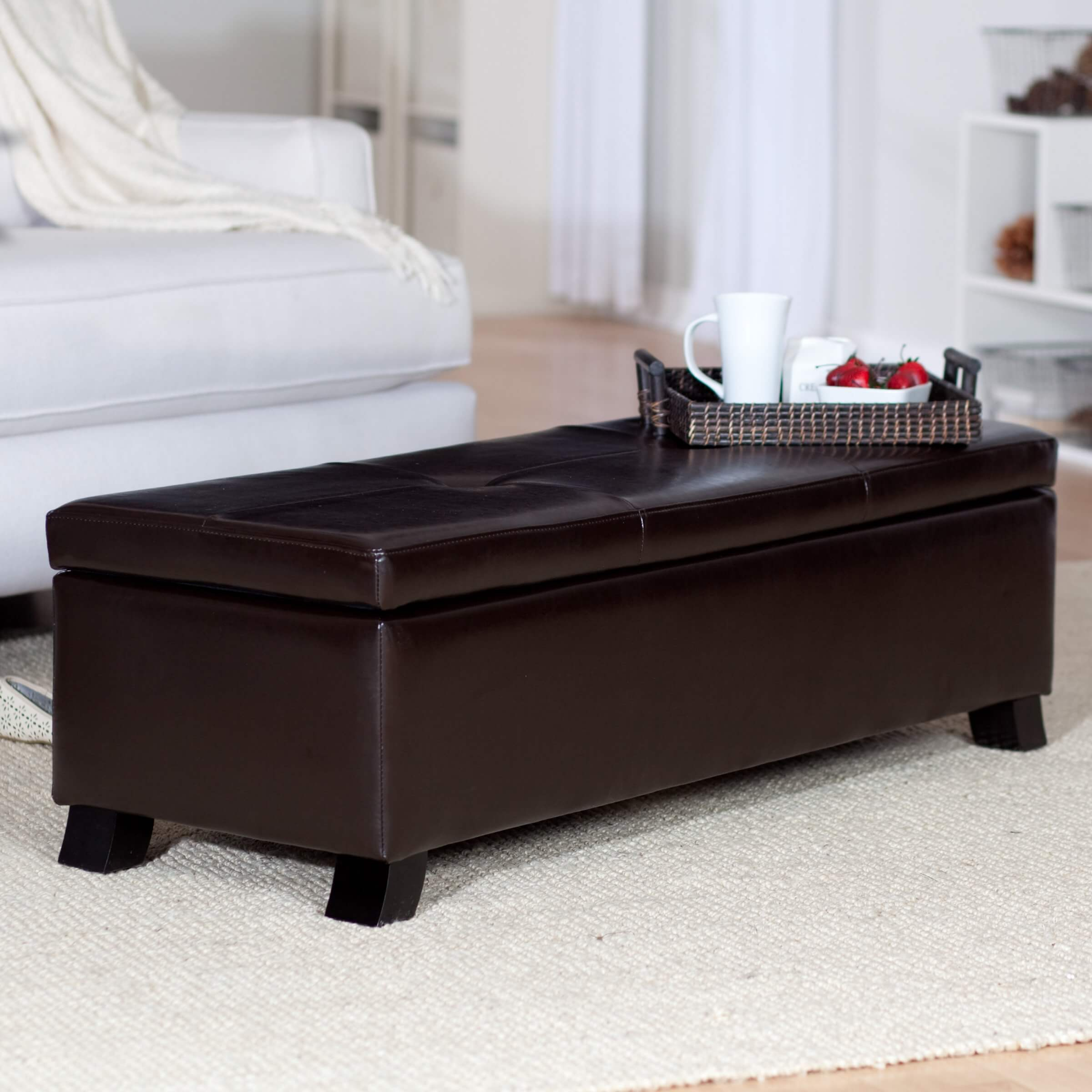 36 Top Brown Leather Ottoman Coffee Tables intended for measurements 2400 X 2400