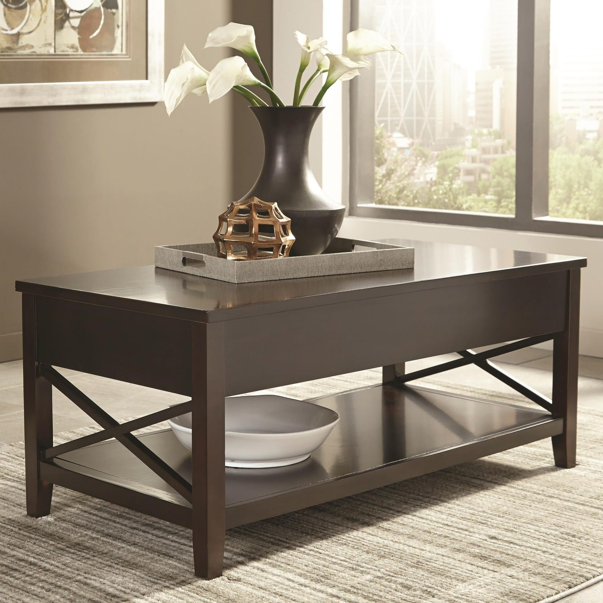 705688 Transitional Espresso Coffee Table Scott Living with proportions 1944 X 1944