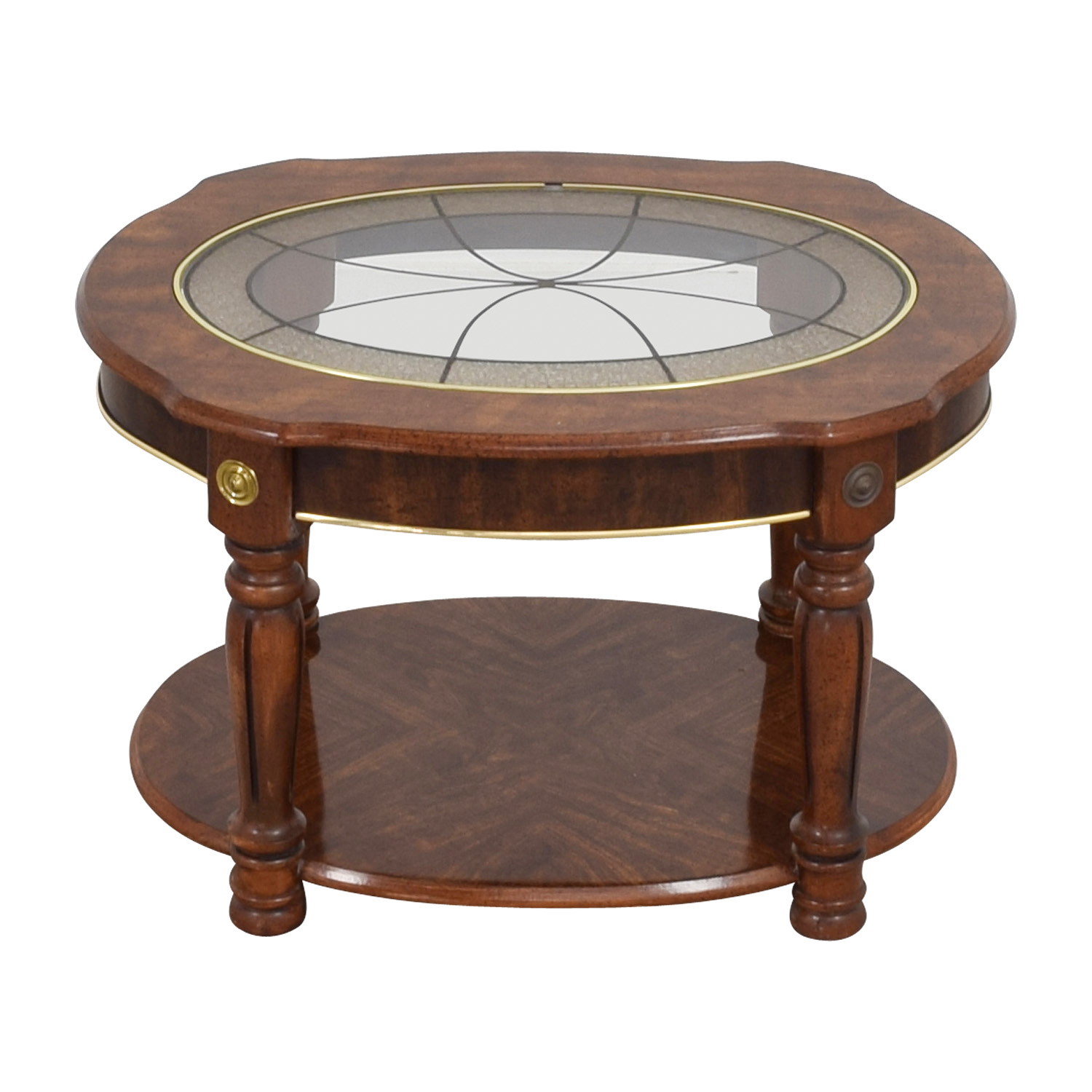 Round Vintage Coffee Table • Display Cabinet