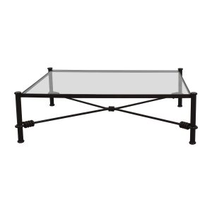 88 Off Black Wrought Iron Glass Coffee Table Tables pertaining to measurements 1500 X 1500