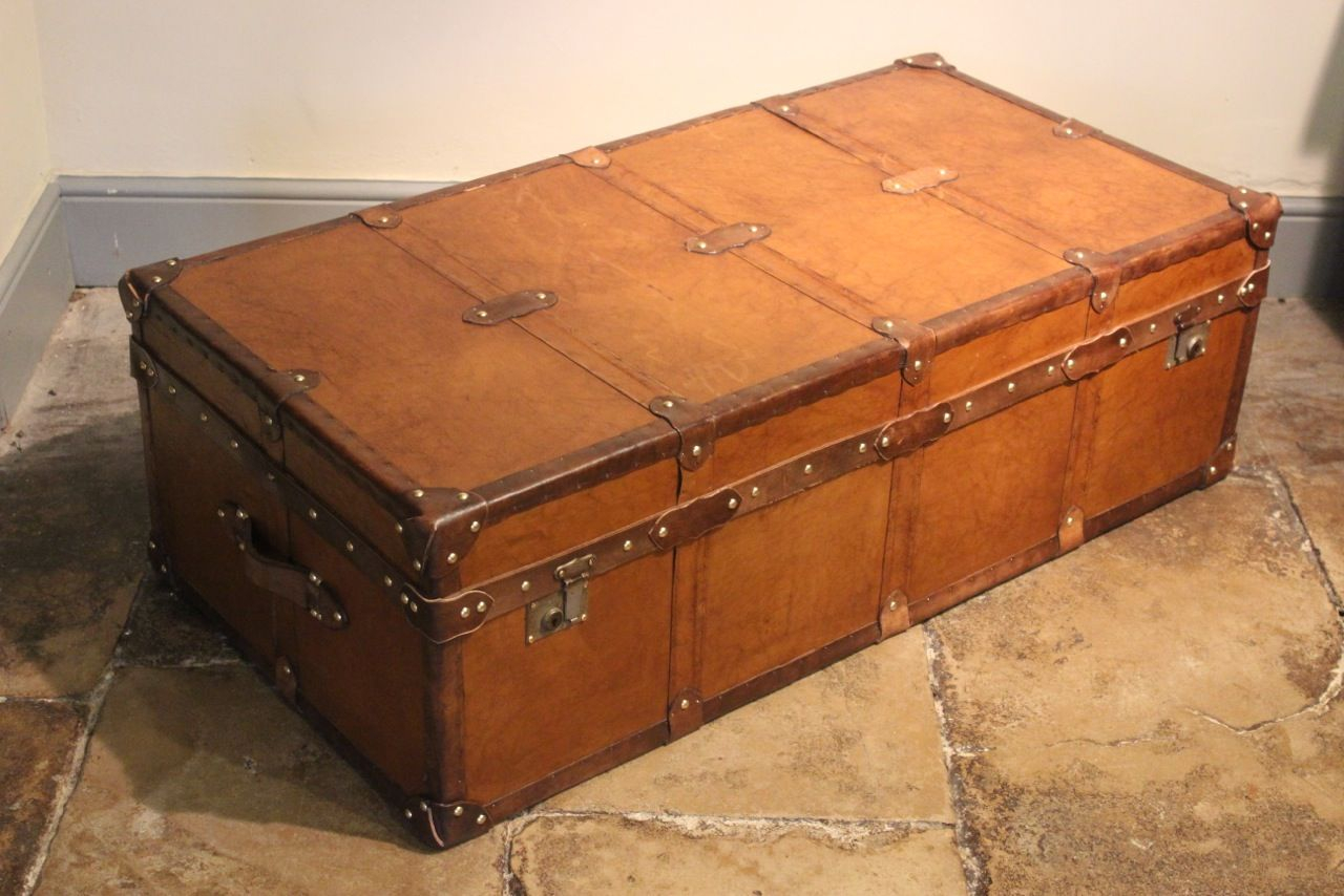 A Very Large Bespoke Leather Trunk Made Exclusively Brownrigg for measurements 1280 X 854