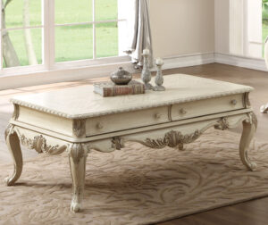 Acme Furniture Ragenardus Antique White Coffee Table The Classy Home for sizing 2355 X 1981