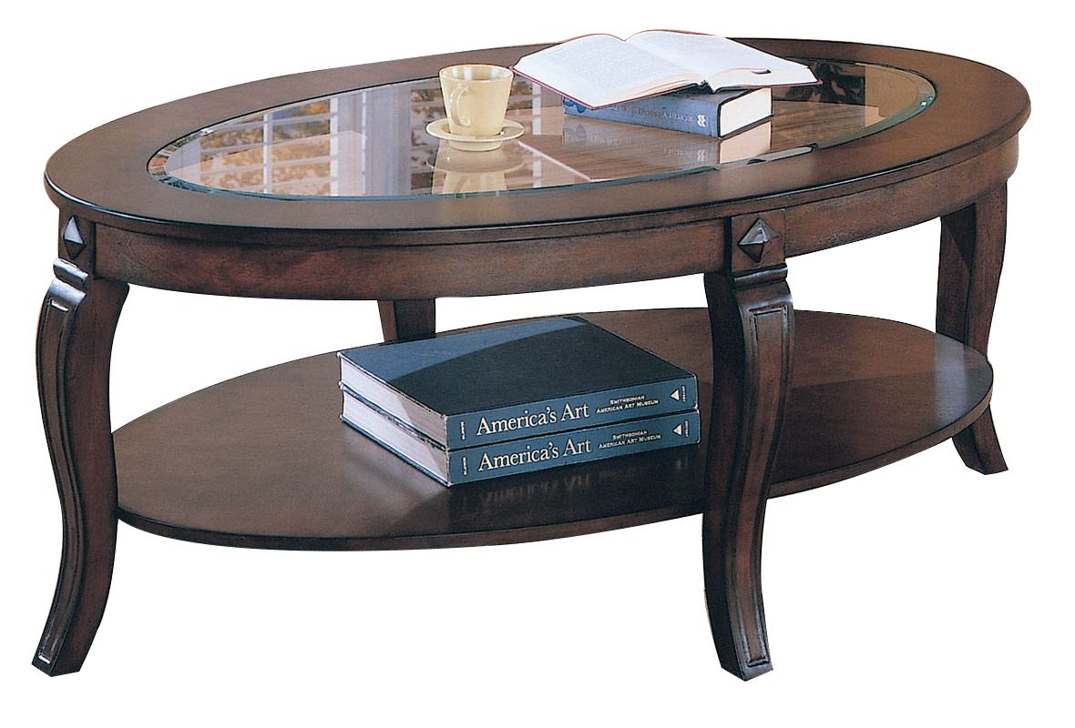 Acme Riley Oval Glass Top Coffee Table In Walnut 00450 intended for size 1180 X 800