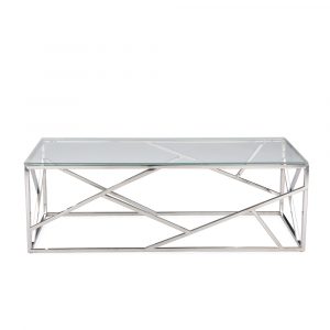 Aero Chrome Glass Coffee Table Modern Furniture Brickell Collection in size 1000 X 1000