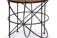 Alchemy Rustic Industrial Loft Wood Iron Orbit Round Side Table regarding dimensions 1000 X 1022