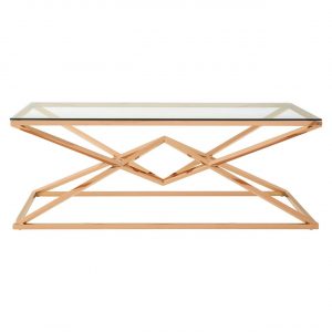 Alexis Clear Glass And Rose Gold Coffee Table regarding sizing 1280 X 1280