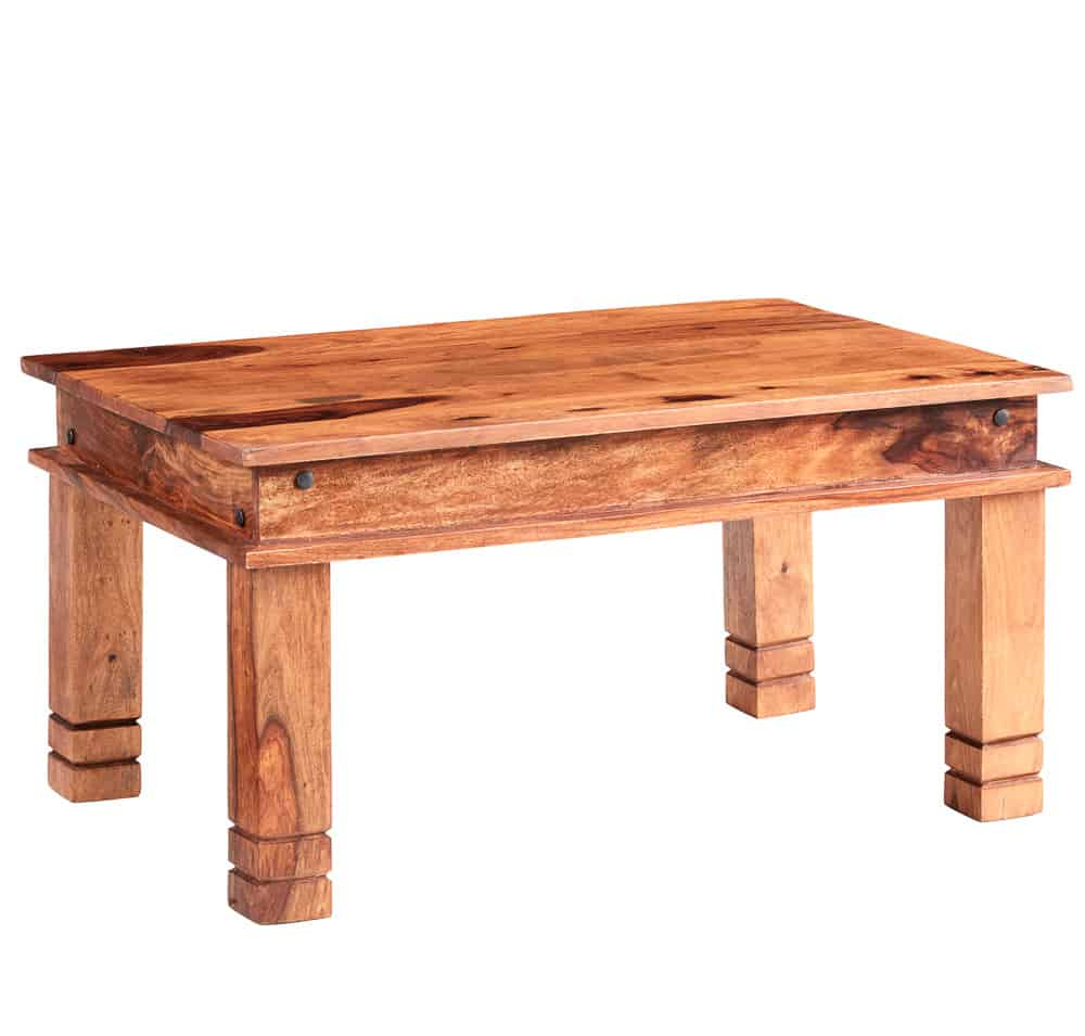 Alwar Solid Two Tone Sheesham Wood Small Coffee Table Msl Furniture with measurements 1000 X 955