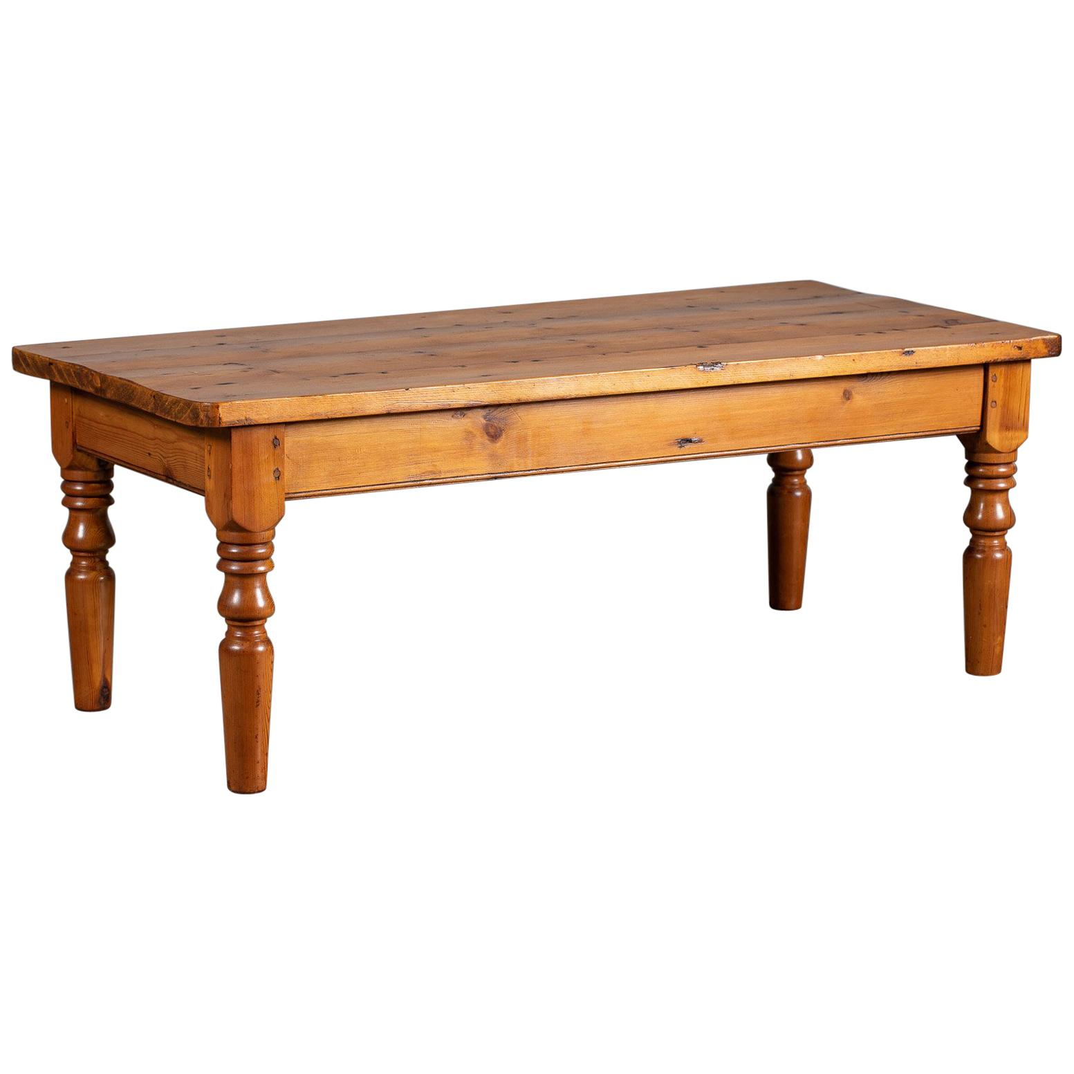 Antique English Pine Coffee Table Turned Legs Circa 1875 intended for dimensions 1553 X 1553