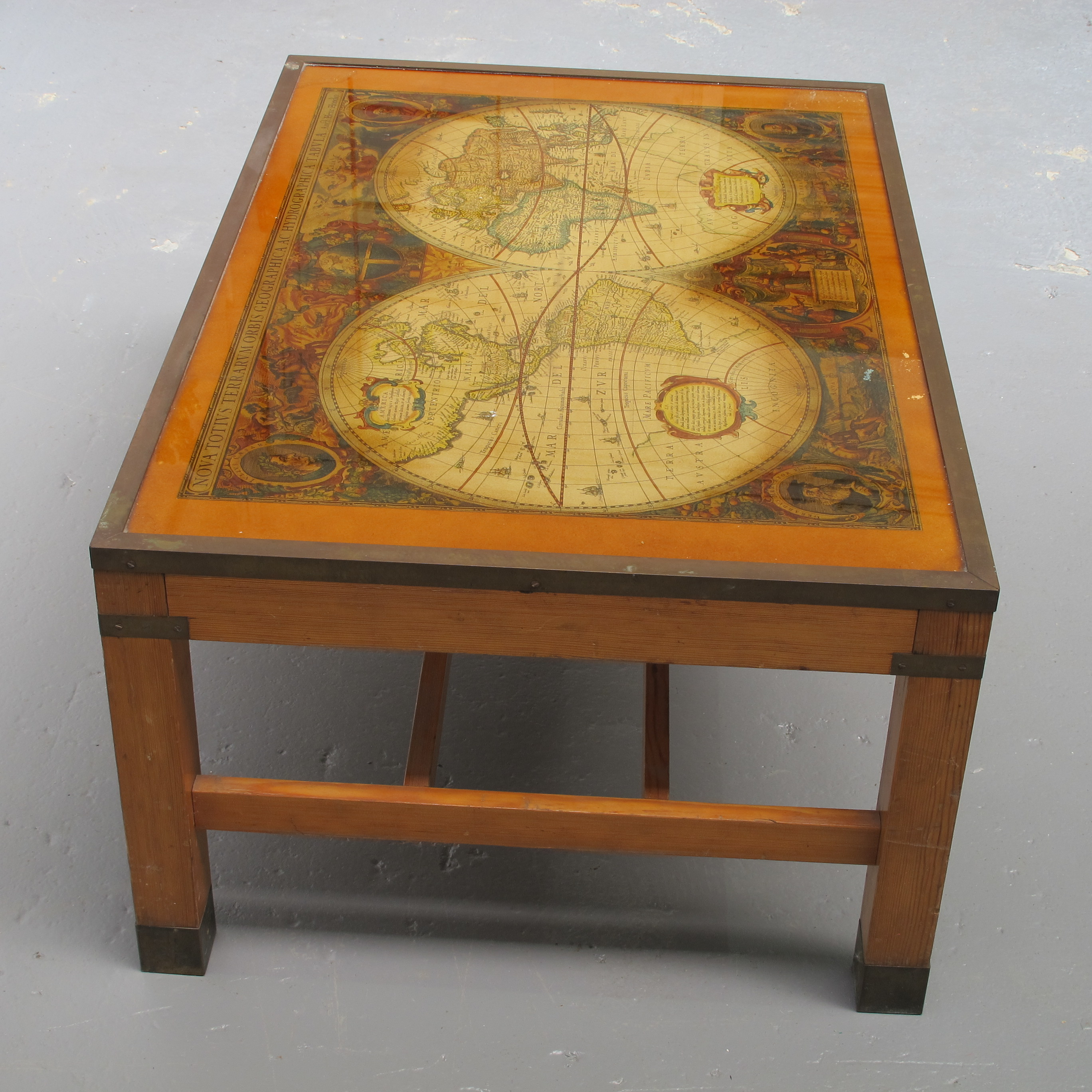 Old World Map Coffee Table • Display Cabinet