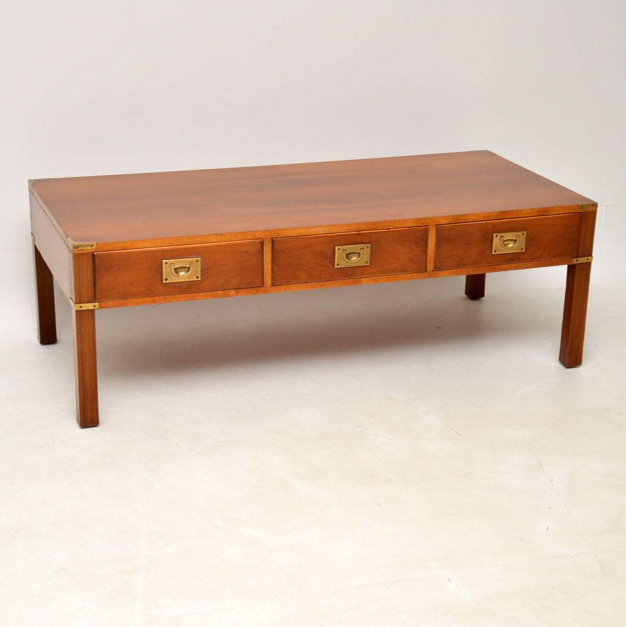 Antique Yew Wood Military Campaign Coffee Table At 1stdibs for proportions 1234 X 1236