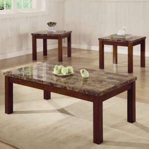Arden 3 Piece Marble Look Top Coffeeend Table Set Coffee Table in proportions 1872 X 1872