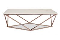 Aria Rose Gold Coffee Table With White Marble Top Viesso with regard to proportions 1960 X 1254