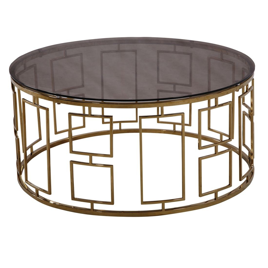 Armen Living Zinc Contemporary Coffee Table In Shiny Gold With for proportions 1100 X 1100