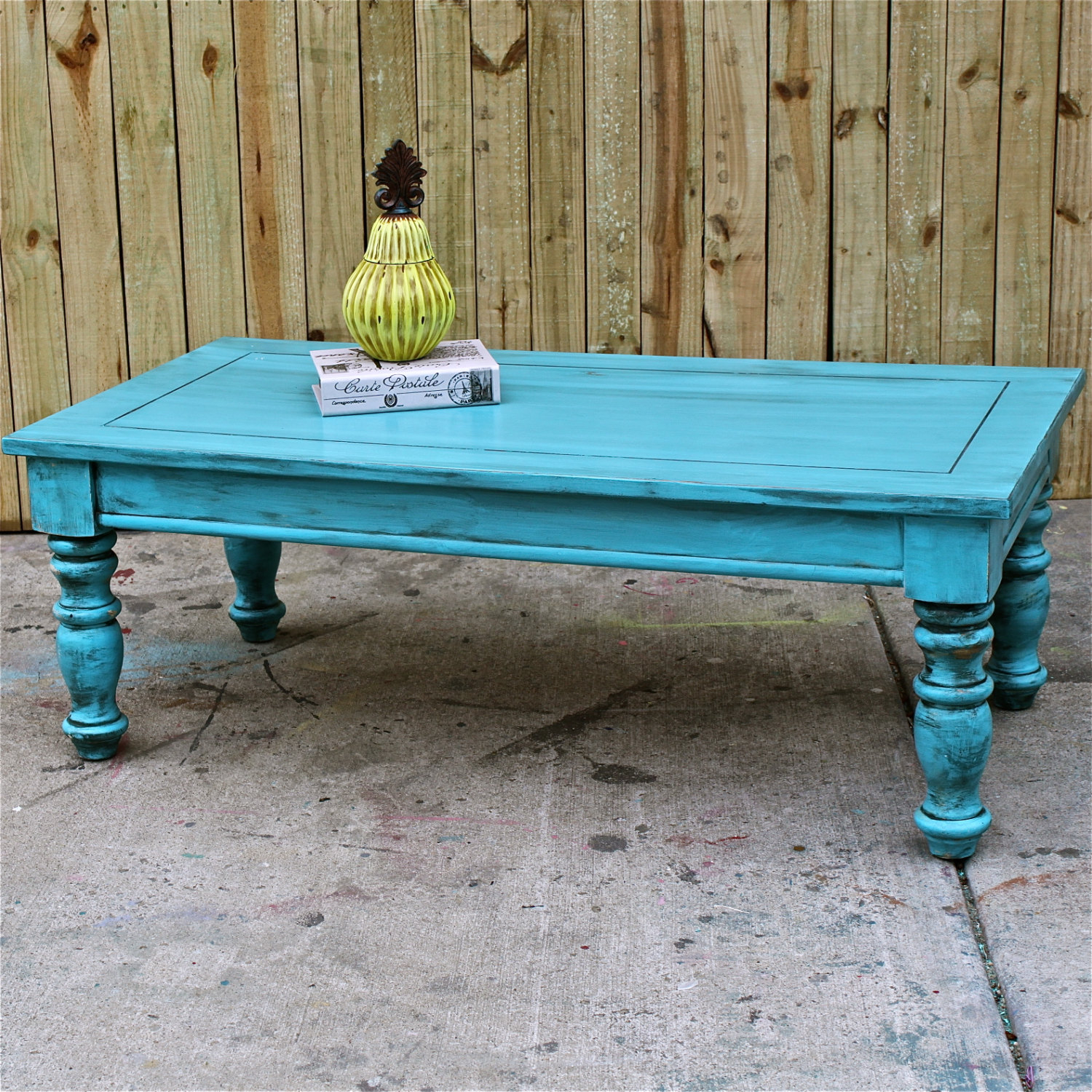 Bayside Blue Coffee Table Table Vintage Shab Chic Distressed in sizing 1500 X 1500