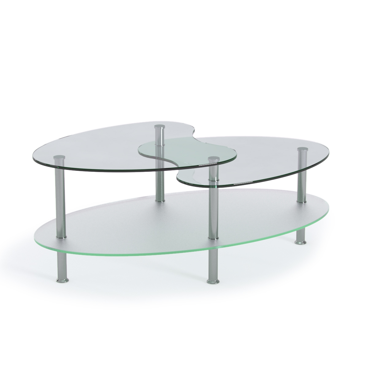 Becca 38 Inch Oval Two Tier Glass Coffee Table regarding sizing 1200 X 1200