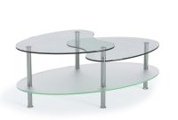 Becca 38 Inch Oval Two Tier Glass Coffee Table within measurements 1200 X 1200