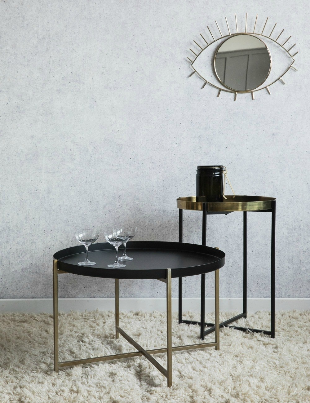 Black And Brass Side Tables At Rose Grey with regard to dimensions 1000 X 1300