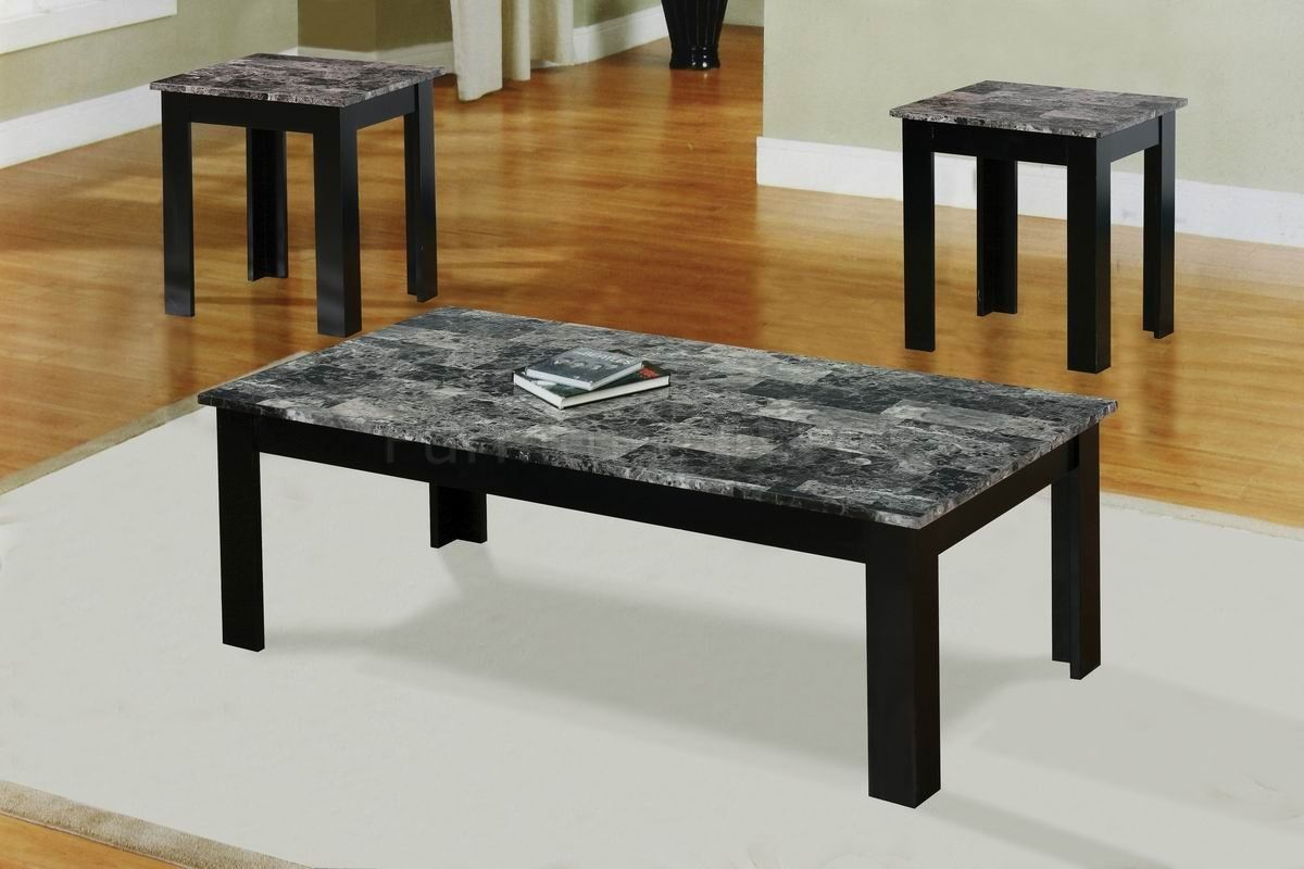 Black Granite Coffee Table Set Furniture Faux Marble Coffee for size 1200 X 800