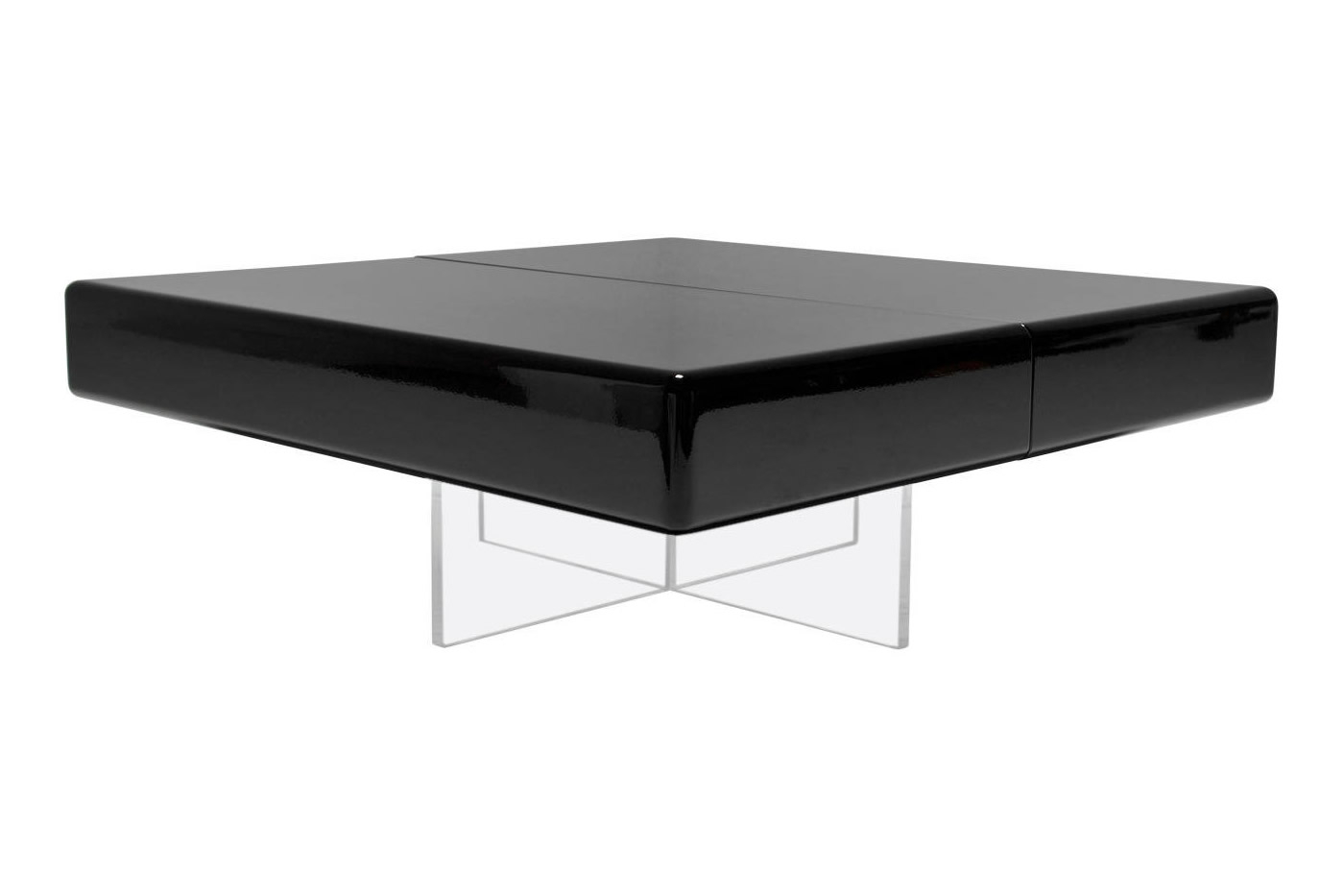 Black Lacquer 1970s Coffee Table With Perspex Base throughout dimensions 1400 X 933