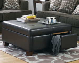 Black Leather Ottoman Coffee Table Coffee Tables Leather Ottoman intended for sizing 2000 X 1600