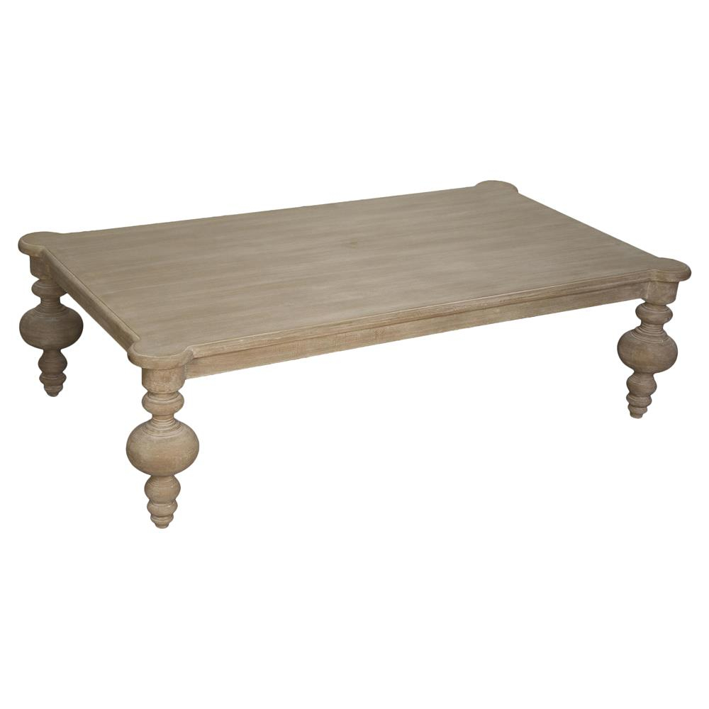 Brenna French Country Weathered Coffee Table Kathy Kuo Home for proportions 1000 X 1000