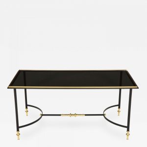 Bronze And Iron Coffee Table With Black Glass Top intended for proportions 1400 X 1400