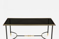 Bronze And Iron Coffee Table With Black Glass Top regarding measurements 1400 X 1400