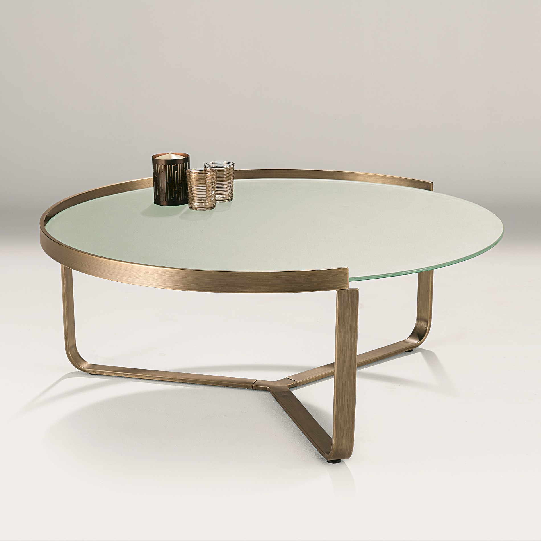 Brushed Bronze Circular Glass Coffee Table Style Our Home pertaining to dimensions 1900 X 1897