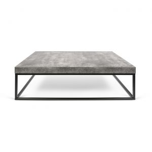 Carlo 120 Melamine Concrete Coffee Table Black Steel Legs with regard to dimensions 1400 X 1400