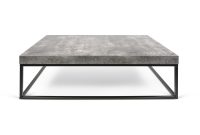 Carlo 120 Melamine Concrete Coffee Table Black Steel Legs with regard to measurements 1400 X 1400