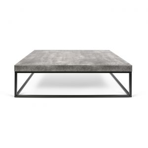 Carlo 120 Melamine Concrete Coffee Table Black Steel Legs with regard to measurements 1400 X 1400