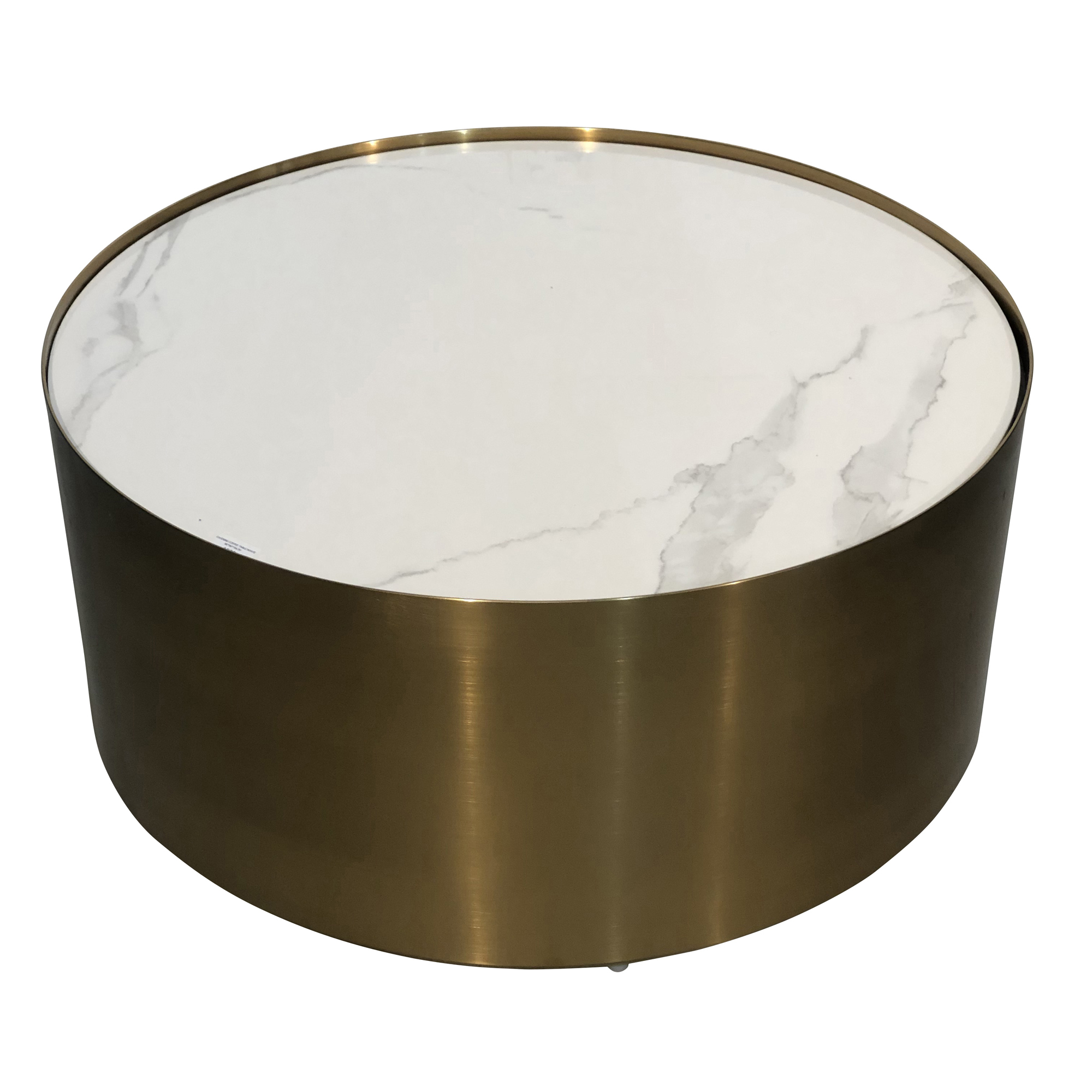Cayenne Round Porcelain Metal Drum Coffee Table Temple Webster inside proportions 2000 X 2000
