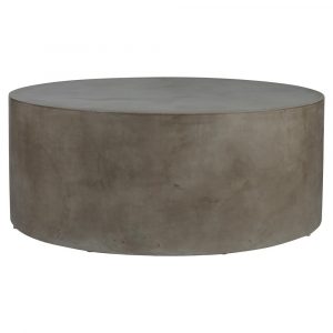 Cecil Modern Round Grey Concrete Outdoor Coffee Table Kathy Kuo Home intended for proportions 1000 X 1000
