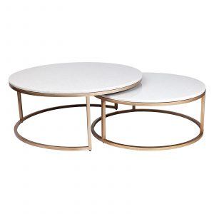 Chloe Coffee Table Gold Set Of 2 Cafe Lighting Living Zanui with size 1600 X 1600