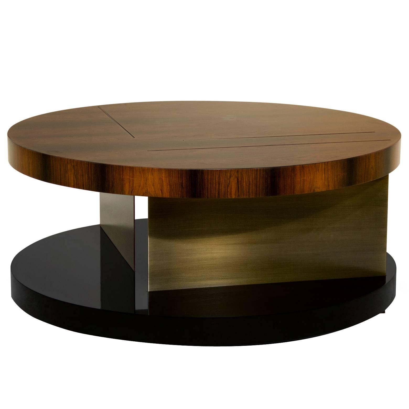 Chloe Round Coffee Table With High Glossy Lacquer Veneer Wood And intended for measurements 1560 X 1560