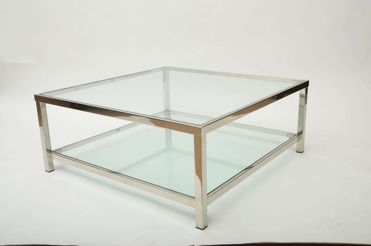 Chrome And Glass Square Coffee Table Glass Chrome Coffee Tables Uk within proportions 1280 X 848