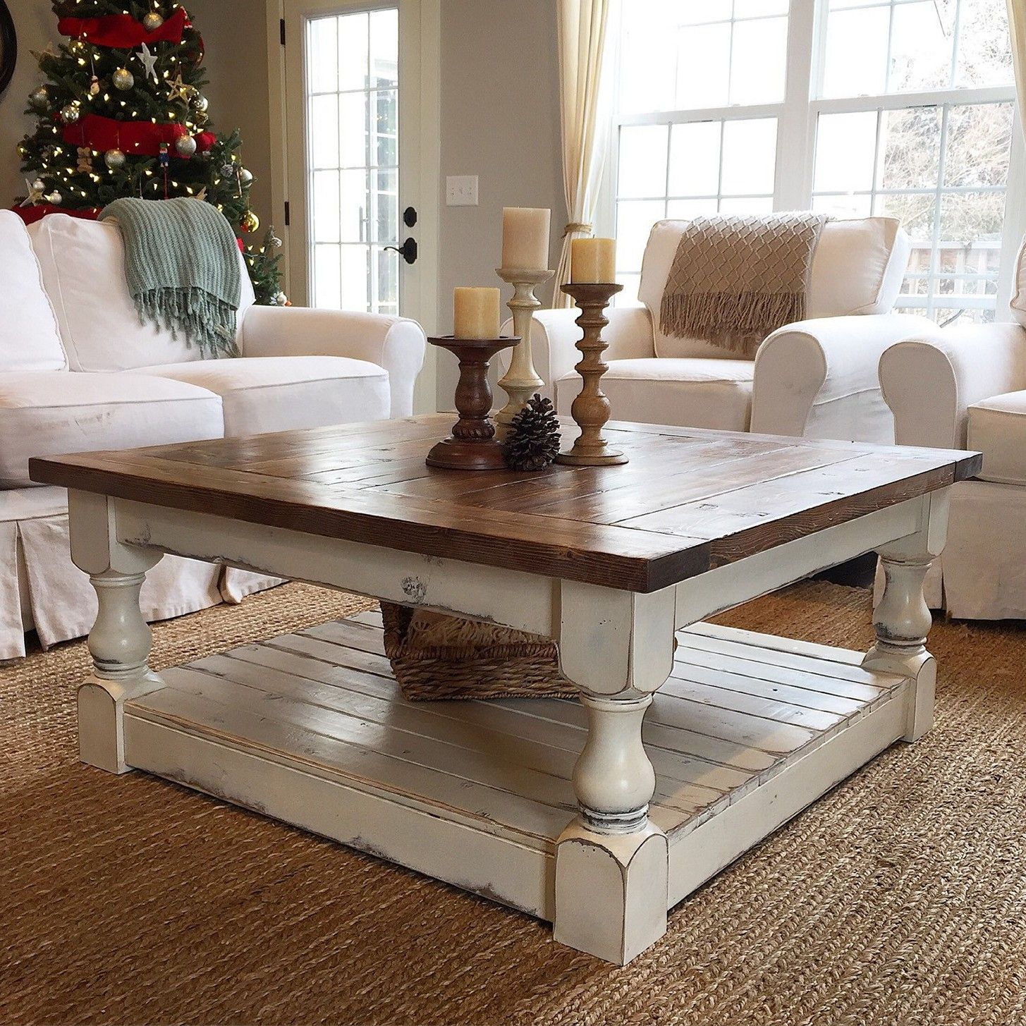 Chunky Farmhouse Coffee Table Pictures Diy In 2019 intended for proportions 1455 X 1455