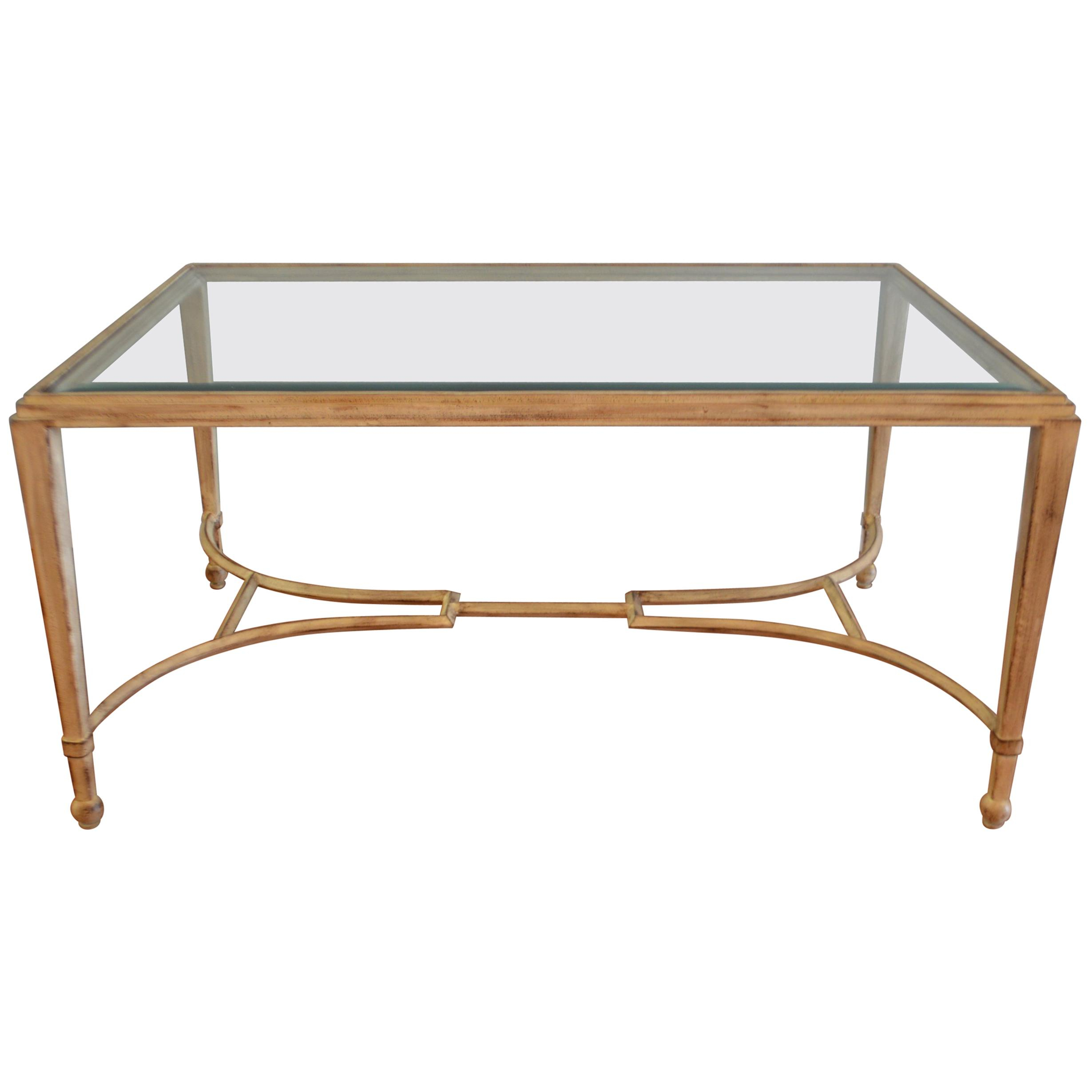 Classic Style Painted Wrought Iron Coffee Table With Beveled Glass in dimensions 2459 X 2459