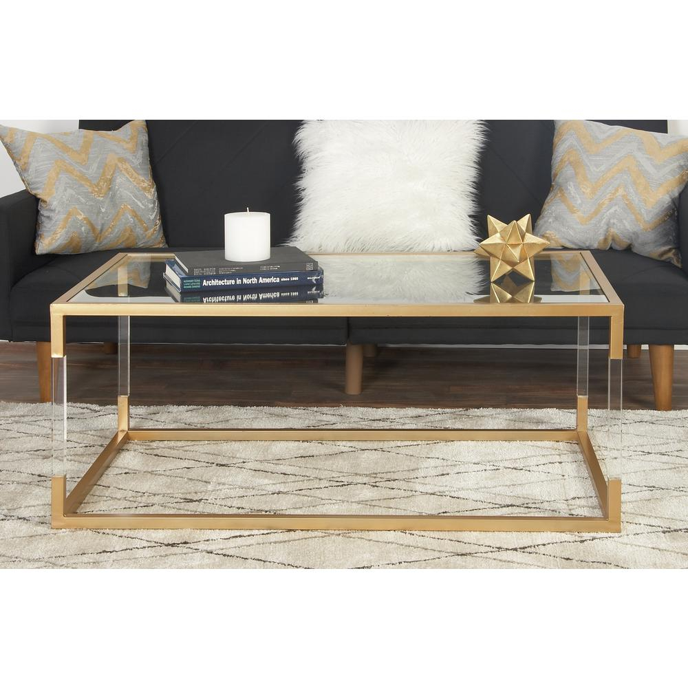 Clear And Metallic Gold Coffee Table pertaining to dimensions 1000 X 1000