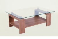 Clear Glass Coffee Table With Wooden Legs Homegenies with regard to proportions 1200 X 900
