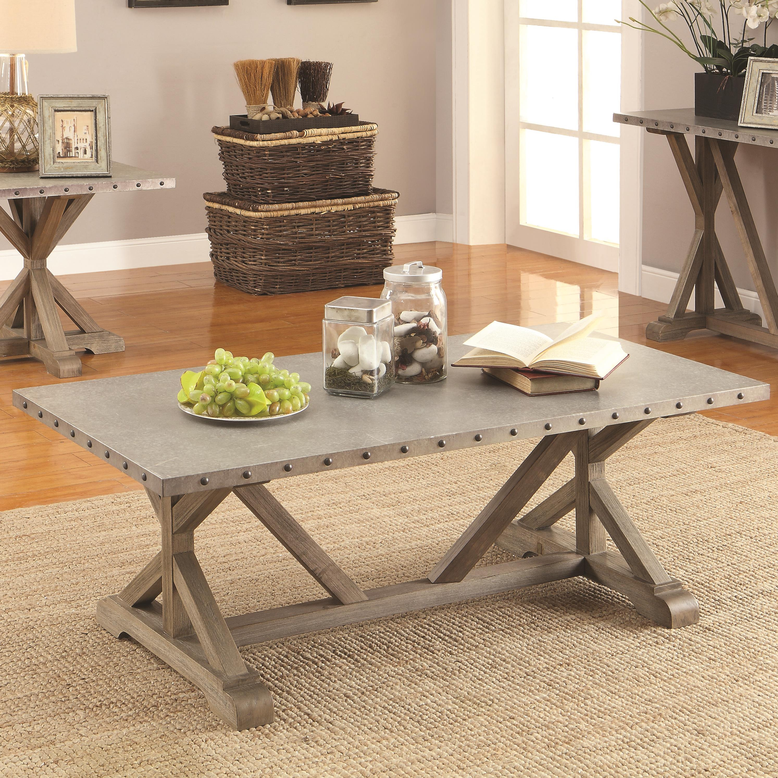 Coaster 70374 Rectangular Nailhead Trim Coffee Table Prime inside dimensions 2987 X 2987