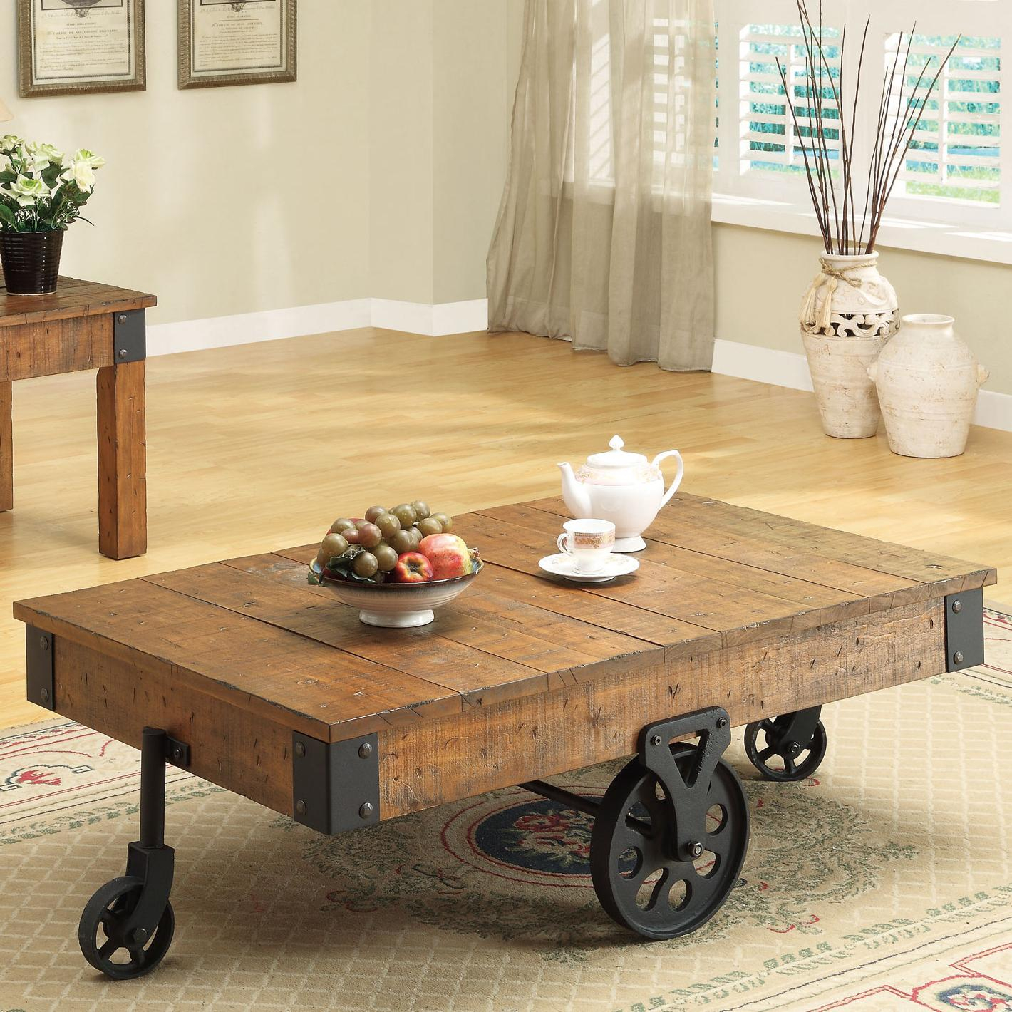 Coaster Accent Tables Distressed Country Wagon Coffee Table Value throughout size 1420 X 1420