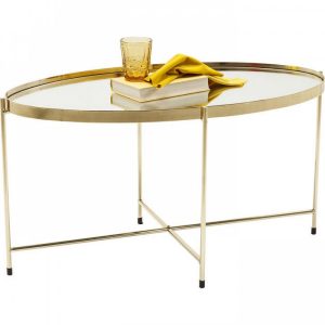 Coffee Table Miami Oval Brass 83x40cm for size 900 X 900