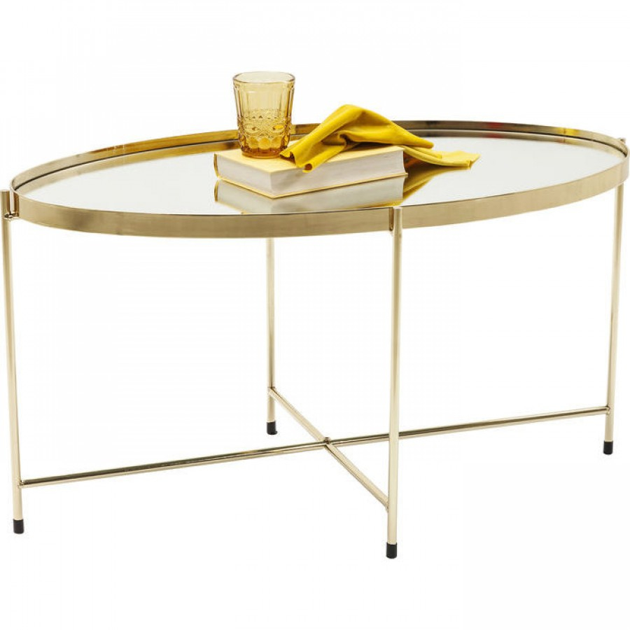 Coffee Table Miami Oval Brass 83x40cm for size 900 X 900