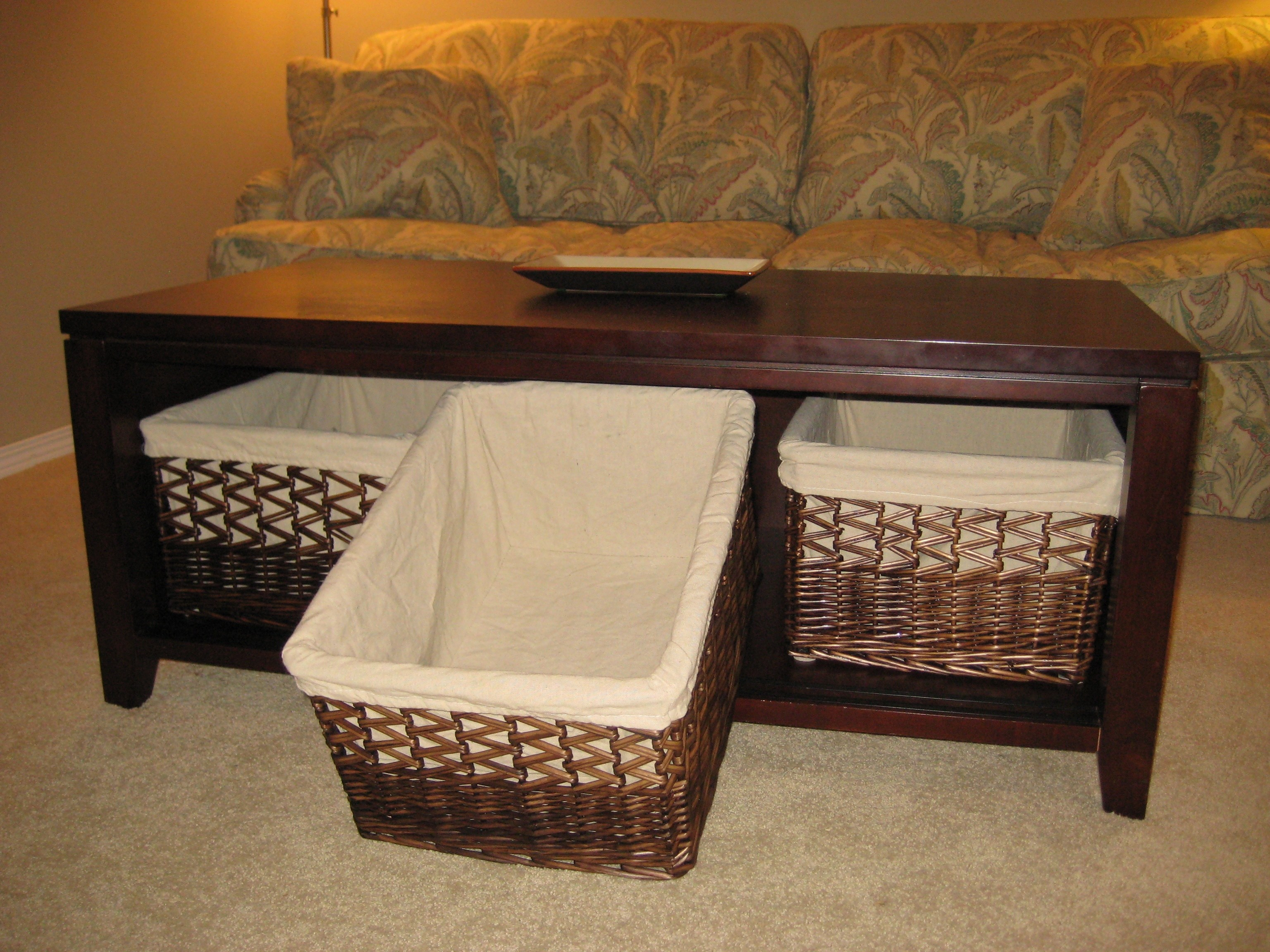 Coffee Table With Basket Storage Underneath Ronniebrownlifesystems with regard to measurements 3072 X 2304