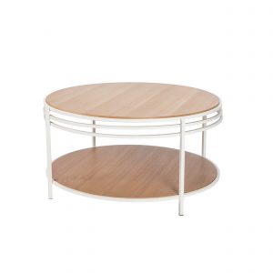 Coffee Table With Shelf And White Metal Frame Mini Zh regarding proportions 2500 X 2500